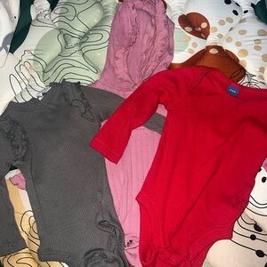 Red, Pink, and Gray Kids One Piece Set